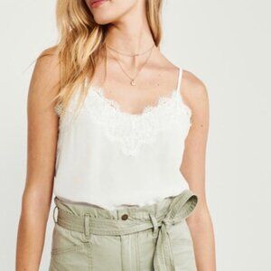 (NWOT) Abercrombie & Fitch Lace Trim Cami – White – Women’s XS